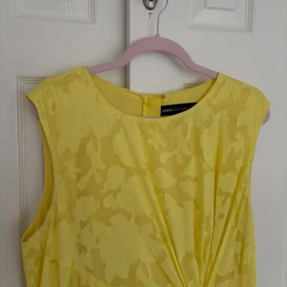 🌼 Jason Wu x ELOQUII Yellow Pleated Midi Dress – Size 18 - Picture 13 of 14